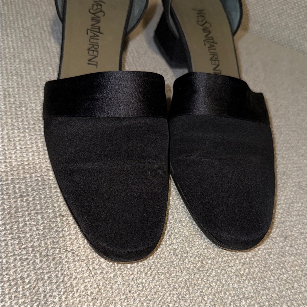 Yves Saint Laurent D’Orsay Vintage Black Block Heel 8.5 with COA - Picture 8 of 9